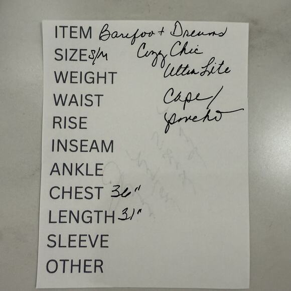 Barefoot Dreams Cozy Chic Ultra Lite Hi/Low Poncho S/M Beach Rock Tie Sides - Picture 9 of 9